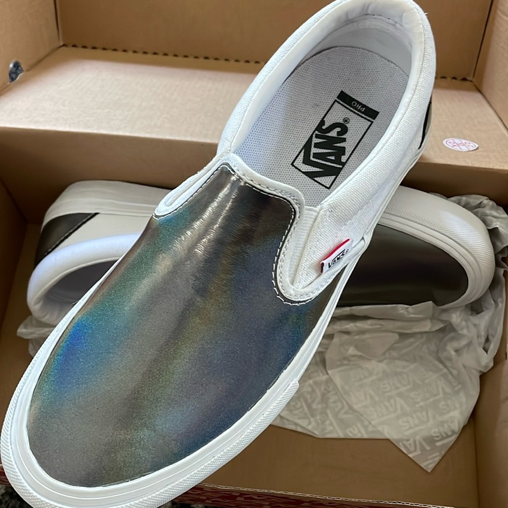 Vans Silver Slip-on Pro
